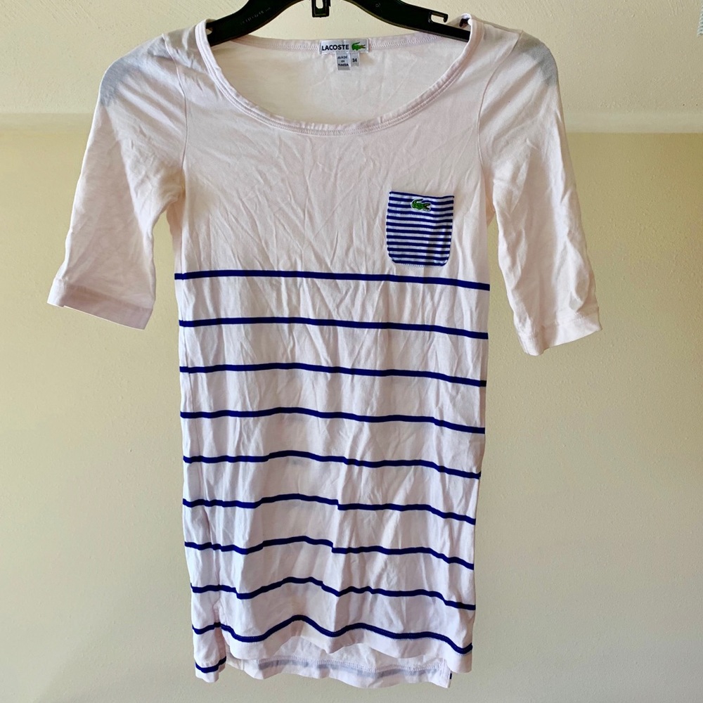 Lacoste quarter-sleeve striped shirt